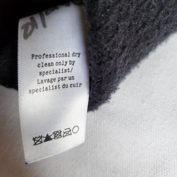 Rag & Bone S short sleeve sweatshirt with leather details, black - Picture 7 of 9